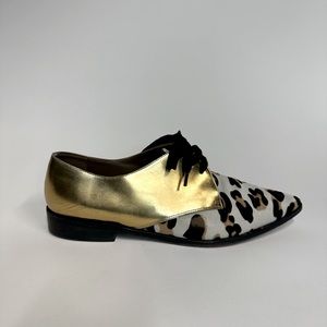 Marni leopard and gold oxford loafers in size IT40